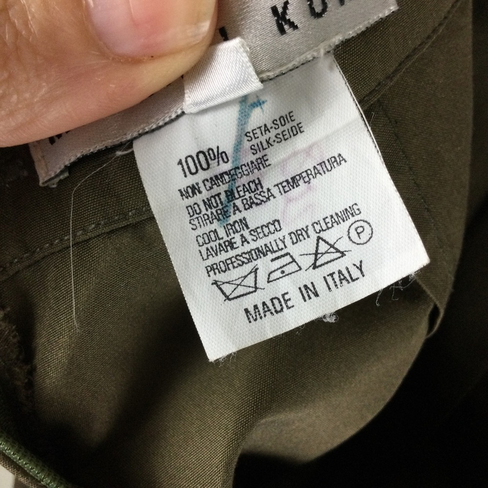 NWT Michael Kors 100% Silk High Rise Creased Front Moss Green 9” Shorts Size 4 - Picture 9 of 9